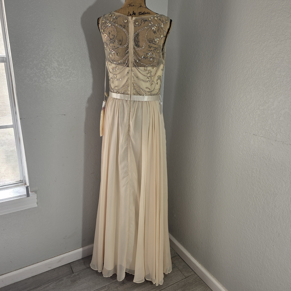 Dancing Queen Cream and Silver Embellished Prom Dress - Picture 3 of 6